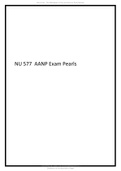NUR 577 AANP Exam Pearls 2021 WITH ANSWERS 