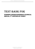 TEST BANK FOR NURSING INTERVENTIONS & CLINICAL SKILLS, 7TH EDITION BY PERRY