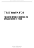 Exam (elaborations) TEST BANK FOR THE SCIENCE OF MIND AND BEHAVIOUR 2ND Australian EDITION