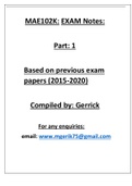 MAE102K EXAM NOTES &lpar;2015-2020&rpar; PART 1
