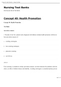 Concept 40: Health Promotion | Nursing Test Banks