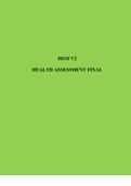 HESI V2 HEALTH ASSESSMENT FINAL EXAM REVIEW &lbrack;ALL ANSWERED&rsqb;