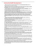 NUR 105 Community Health Nursing Exam 1 &lpar;GRADED A&rpar; Question and Answer Solutions &vert; Download To Score An A