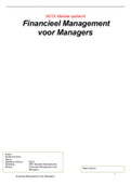 Moduleopdracht Financieel Management voor Managers - NCOI - HBO Bachelor Bedrijfskunde - Cijfer: 8,5