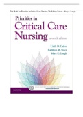 Test Bank for Priorities in Critical Care Nursing 7th Edition Urden – Stacy – Lough