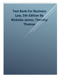 Test Bank For Business Law, 5th Edition By Nickolas James, Timothy Thomas