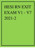 HESI RN EXIT EXAM V1 - V7 2021-2