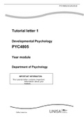 Tutorial letter 1  Developmental Psychology PYC4805  Year module latest complete test to boost your  grades**download to get A **