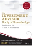 The Investment Advisor Body of Knowledge &plus; Test Bank Readings for the CIMA Certification by IMCA