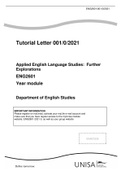 Tutorial Letter 001/0/2021 Applied English Language Studies: Further Explorations ENG2601