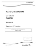 Tutorial Letter 201/2/2019 Law of Delict PVL3703