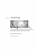 Audit planning and tests of controls Only Study Guide for AUE3701
