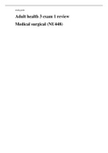 Exam (elaborations) Adult health 3 exam 1 review Medical surgical (NU448 