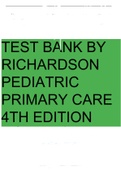 TEST BANK FOR PEDIATRIC PRIMARY CARE 4TH EDITION RICHARDSON