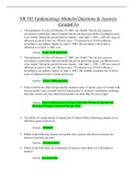 NR 503 Epidemiology Midterm Questions & Answers &lpar;Graded A&rpar;