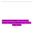 Community Health Proctor Exam STUDY GUIDE ANSWER KEY (2019, 2020, 2021)