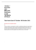 MRL3701 - Insolvency Law Take home examination October / November 2021 7 October - 8 October