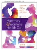 Maternity & Women’s Health Care 12th Edition Lowdermilk Test Bank