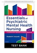 Test Bank: Essentials of Psychiatric Mental Health Nursing (3rd Edition by Varcarolis) 2017