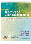 TEST BANK FOR THE PRACTICE OF NURSING RESEARCH 7TH EDITION BY GROVE