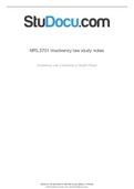 MRL3701 Insolvency law study notes