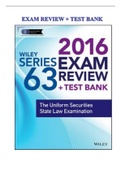 WILEY SERIES 63 EXAM REVIEW 2016 + TEST BANK THE UNIFORM SECURITIES STATE LAW EXAMINATION BY SECURITIES INSTITUTE OF AMERICA