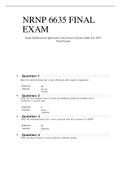NRNP 6635 Final Exam 2021 exam Elaborations Questions and Answers