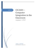 CIC2601 – Computer Integration in the Classroom Assignment 3