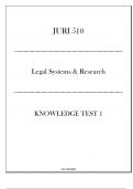 &lpar;LU&rpar; JURI 510 Legal Systems & Research - Knowledge Test I 20242025