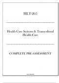 &lpar;GCU&rpar; HLT 205 Health Care Systems & Transcultural Health Care - Complete Pre-Assessment 20242025