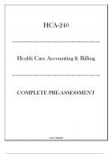 &lpar;GCU&rpar; HCA 240 Health Care Accounting & Billing - Complete Pre-Assessment 20242025