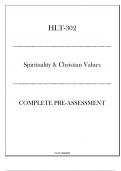 &lpar;GCU&rpar; HLT 302 Spirituality & Christian Values - Complete Pre-Assessment 20242025