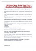 SDI Open Water Scuba Diver Exam Questions And Answers 100&percnt;Verified