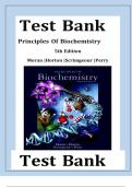 TEST BANK for Principles Of Biochemistry&comma; 5th Edition By Moran&comma; Horton&comma; Scrimgeour&comma; Perry All chapters