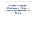 Solution Manual For Contemporary Strategy Analysis 10th Edition By Robert M. Grant