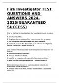 Fire Investigator TEST QUESTIONS AND ANSWERS 2024-2025&lpar;GUARANTEED SUCCESS&rpar;
