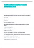 CVA Exam Review&lowbar; Unit 3 exam with complete solutions&period;
