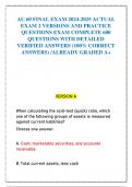 AU 60 FINAL EXAM 2024-2025 ACTUAL EXAM 2 VERSIONS AND PRACTICE QUESTIONS EXAM COMPLETE 600 QUESTIONS WITH DETAILED VERIFIED ANSWERS &lpar;100&percnt; CORRECT ANSWERS&rpar; &sol;ALREADY GRADED A&plus;