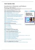 Test bank Introduction to Maternity and Pediatric Nursing 8th Edition Test Bank - All Chapters 2023&sol;2024 Latest Complete Solutions
