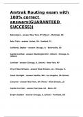 Amtrak Routing exam with 100&percnt; correct answers&lpar;GUARANTEED SUCCESS&rpar;&rpar;