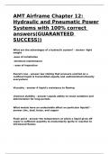 AMT Airframe Chapter 12&colon; Hydraulic and Pneumatic Power Systems with 100&percnt; correct answers&lpar;GUARANTEED SUCCESS&rpar;&rpar;