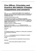 Fire Officer Principles and Practice 4th Edition &lpar;Chapter 5&rpar;&lpar;questions and answers&rpar;