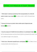 CHEM 210 Module 4 Exam Newest Questions and Answers &lpar;Verified by Expert&rpar;