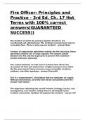 Fire Officer&colon; Principles and Practice - 3rd Ed&period; Ch&period; 17 Hot Terms with 100&percnt; correct answers&lpar;GUARANTEED SUCCESS&rpar;&rpar;