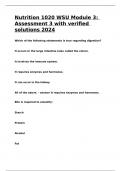 Nutrition 1020 WSU Module 3&colon; Assessment 3 with verified solutions 2024