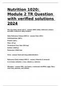 Nutrition 1020&colon; Module 2 TR Question with verified solutions 2024