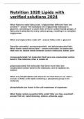 Nutrition 1020 Lipids with verified solutions 2024