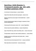 Nutrition 1020-Module 3&comma; Crossword puzzle&comma; pg&period; 161 with verified solutions 2024