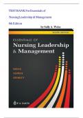 TEST BANK Essentials of Nursing Leadership and Management&comma; 7th Edition &lpar;Weiss&comma; 2024&rpar;&comma; 9780803669536 Chapter 1-16 &vert; All Chapters with correct Answers 
