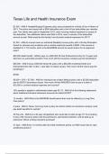 Texas Life and Health Insurance Exam Questions And Answers Rated A&plus; New Update Assured Satisfaction